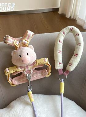 TUFFHOUND 它愿狗狗胸背带狗狗牵引绳背心式大型犬牵狗绳真皮狗链