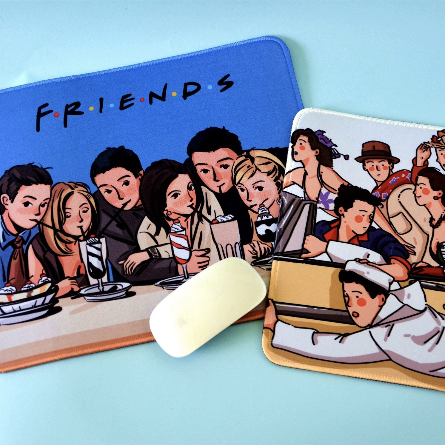 老友记周边friends 可爱卡通原创插画手绘风格 5mm加厚鼠标垫