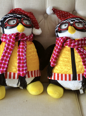 全新出口老友记周边HUGSY哈奇围巾帽子泳镜马甲可拆卸毛绒企鹅