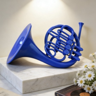 【现货】2024升级款老爸老妈浪漫史树脂蓝色圆号乐器礼物摆件