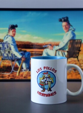 绝命毒师周边Breakingbad los pollos GUS FRING 陶瓷蓝色马克杯