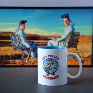 FRING 绝命毒师周边Breakingbad GUS pollos 陶瓷蓝色马克杯 los