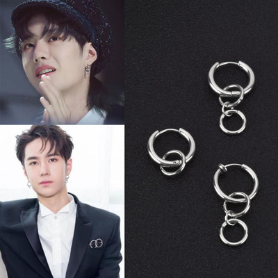 明星王一博同款耳环男潮流网红中