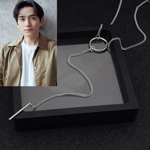 明星同款朱一龙圆环流苏钛钢项链