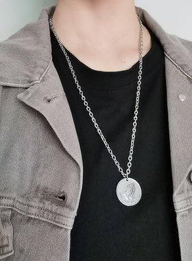 东大门朋克风长款情侣字母吊坠