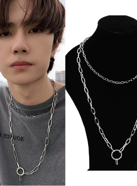 双层冷淡风饰品锁骨链王一博同款