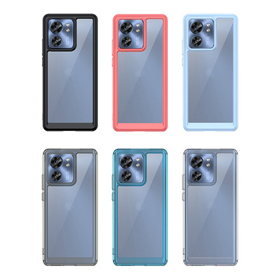 适用炫彩MOTO Edge40手机壳G73手机套G23全包G13亚克力纯色G53