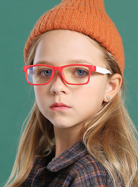 2026新款防蓝光男女儿童护目镜硅胶平光镜时尚眼镜框F8147