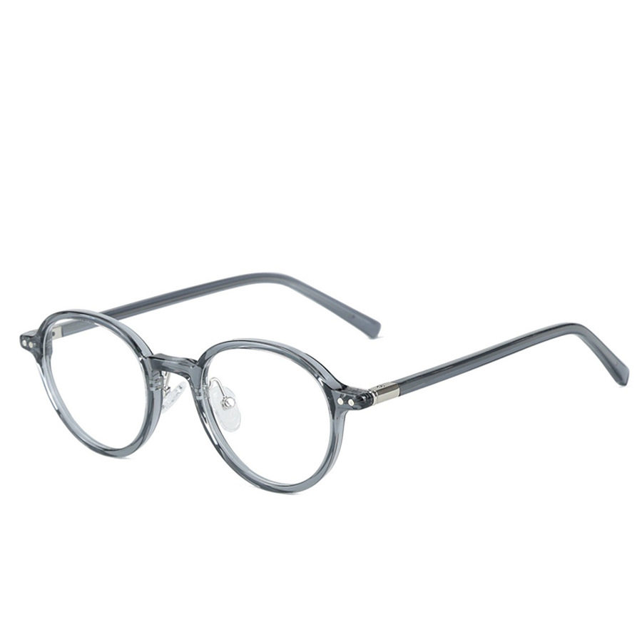 新款圆框复古TR板材脚近视眼镜架男女文艺轻可调节鼻托防蓝光眼镜