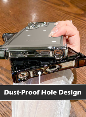 适用三星S24Ultra手机壳S25Edge电镀透明S23FE气囊S21P防摔保护套