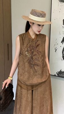 上海实体店2026秋季新款新中式国风盘扣无袖马甲女宽松显瘦上衣