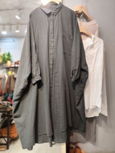 上海eternal女装门店实拍日韩系日本购天丝麻宽松风衣薄春夏