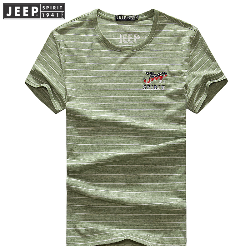 JEEP/¼ªÆÕÏļ¾TÐôÄÐÌõÎÆÐÞÉíʱÉÐÌåÐôÄÐÊ¿³±Á÷Ô²Áì¶ÌÐä°ëÐäÉÏÒÂÄÐ