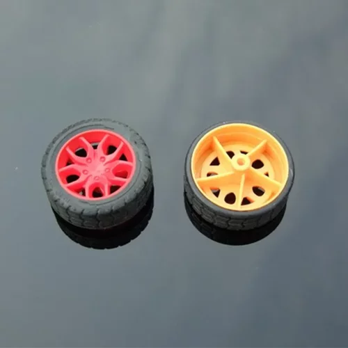 橡胶轮胎汽车车轮DIY科教五幅车模型轮毂耐用型30mm