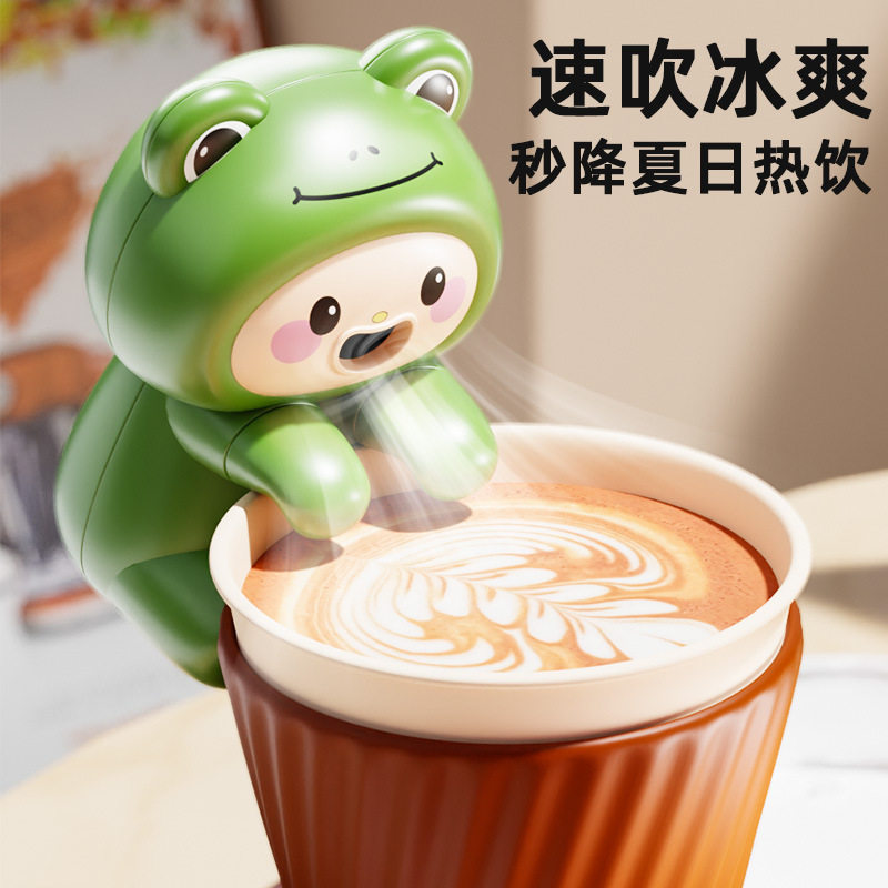 挂杯小风扇宝吹凉饭神器多