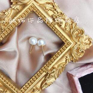 古丽S925纯银珍珠耳钉女气质韩国简约冷淡风小巧2025新款耳环耳饰