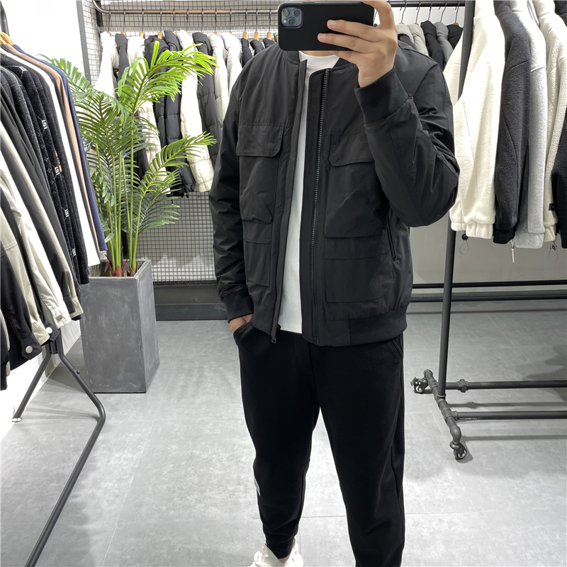 冬季新款棒球领轻薄羽绒服男韩版休闲白鸭绒保暖外套百搭夹克上衣