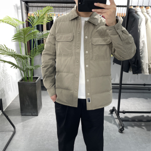 休闲90白鸭绒保暖外套时尚 羽绒服男韩版 翻领羽绒衣夹克 轻薄款 冬季