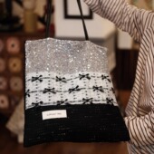 小众时髦黑色时尚 百搭单肩包帆布包大容量小众包包礼物通勤上班