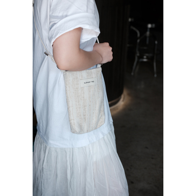 小众气质条纹棉麻时尚百搭女生可调节肩带手机包大容量小众包包