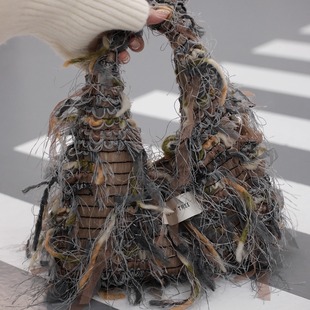 小众法式浪漫棕色流苏小hobo水桶包帆布包遛弯包小众包包闺蜜礼物