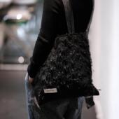 黑色高级感时尚 百搭女生单肩包帆布包大容量小众包包通勤托特包