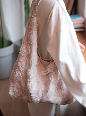 原创小众单肩包大容量包包通勤上班春夏包袋帆布包高级感斜挎包