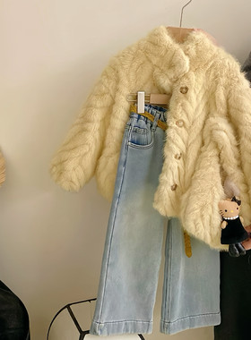 女童冬季加厚保暖毛毛棉服