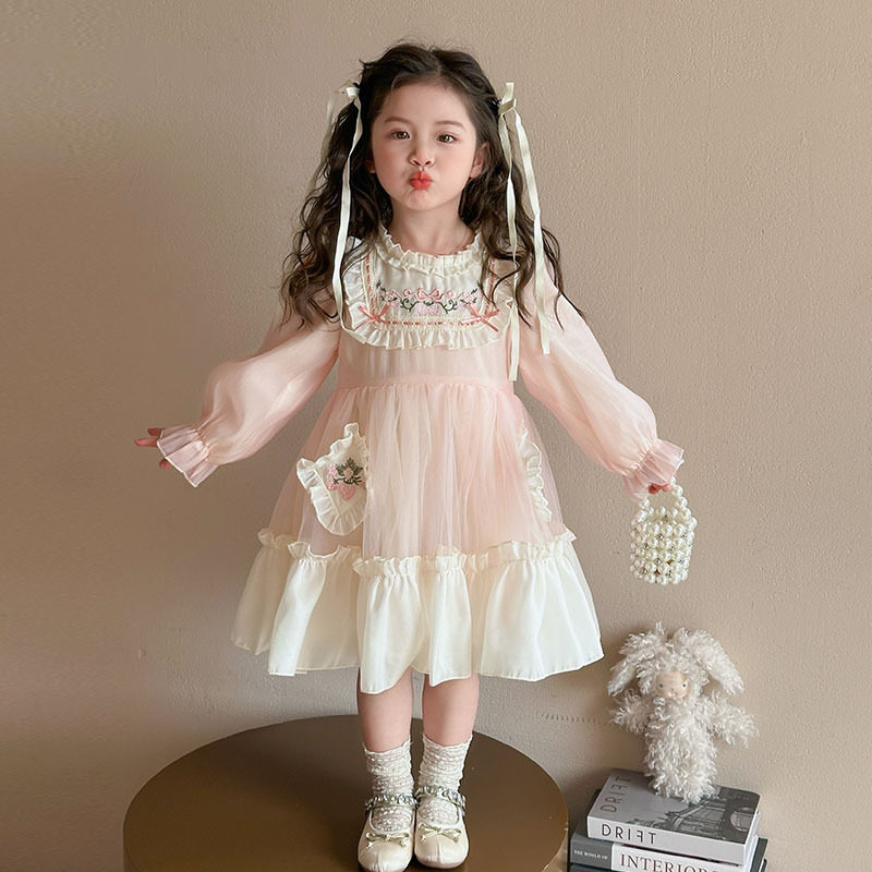女童洋气连衣裙2026春新款女宝宝气质高级感洛丽塔蓬蓬网纱公主裙