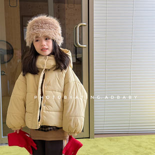 韩国童装26冬装新款儿童时尚保暖面包服外套女童洋气宽松加厚棉服