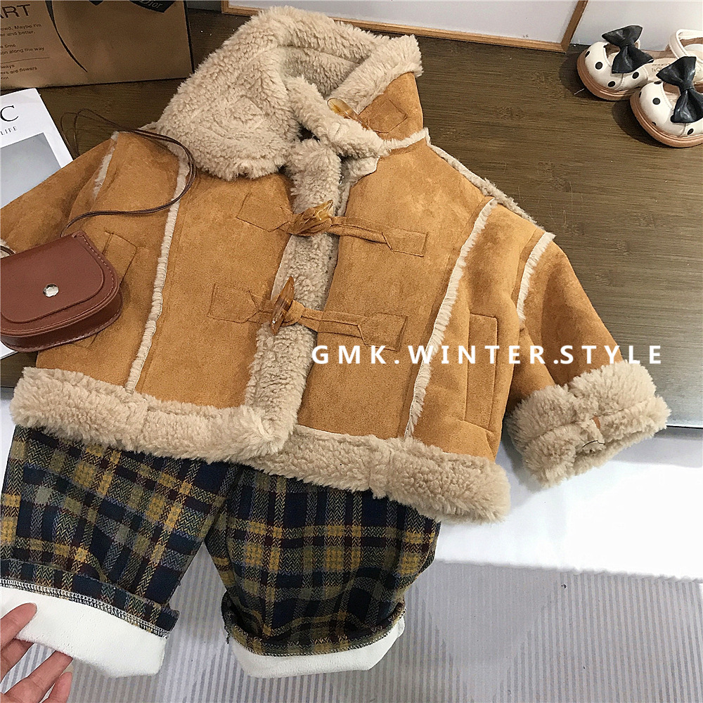 女童洋气立领加绒外套