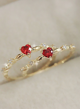 桃心网红蕾丝可爱清新甜美风戒指