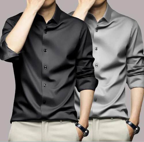 长袖男抗皱免烫高端冰丝衬衣