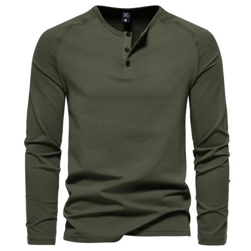 T恤Men Long Sleeved T-shirt Cotton Slim Fit Bottoming Shirt