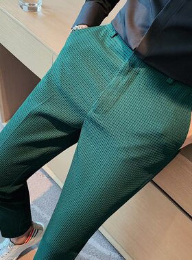 Spring Autumn Thick Striped Pants Men's Slimming Casual Pant