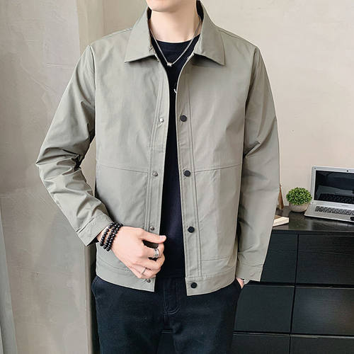 夹克男春秋款薄款外套新款休闲宽松外穿上衣翻领coat men jacket
