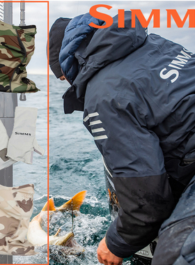 美国SIMMS钓鱼路亚配件防晒防虫无指半指手套面罩抓绒GORE TEX