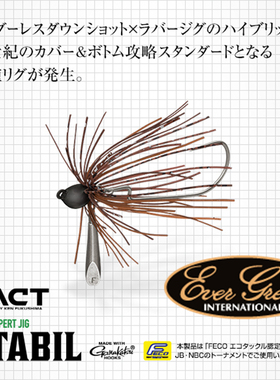 EG 日本Evergreen福岛健FACT路亚饵JIG带铅硅胶裙摆3.5g5g stabil