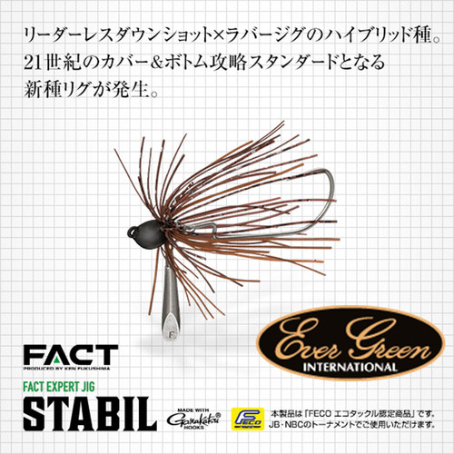 EG 日本Evergreen福岛健FACT路亚饵JIG带铅硅胶裙摆3.5g5g stabil