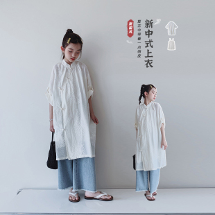 上衣潮 女大童初中生中国风裙子儿童新中式 女童连衣裙2025夏装 新款