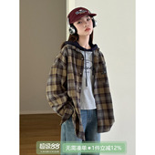 休闲复古长袖 女大童衬衫 新款 2026春装 格纹衬衣外套 秋日美拉德