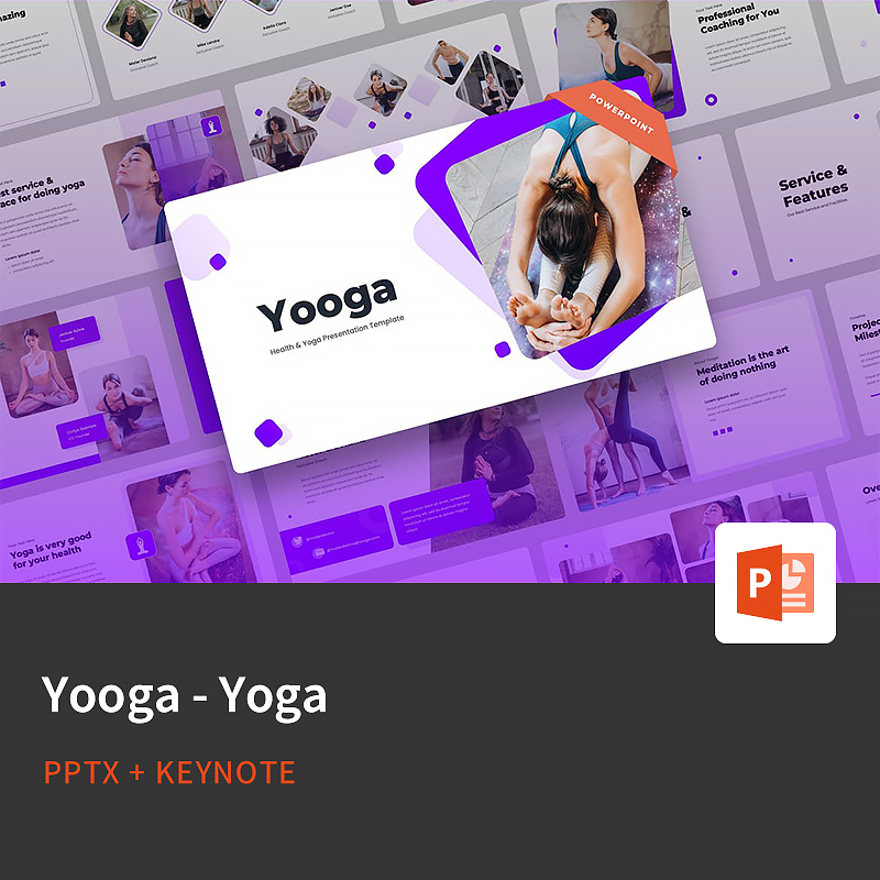 【PPT-565】Yooga欧美体育健身瑜伽培训教学锻炼形体训练PPT模板