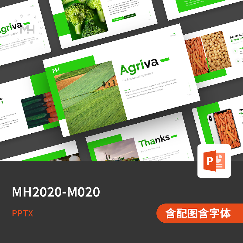 【PPT-M020】欧美高端简约农业产品畜牧项目工作总结汇报PPT模板