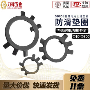 止退垫片防滑垫圈Ф10 Ф300 止退挡圈 GB858圆螺母用止退垫圈
