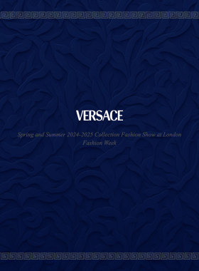 范思哲PPT模板100页 versace 米兰时尚时装周杂志风服装设计穿搭