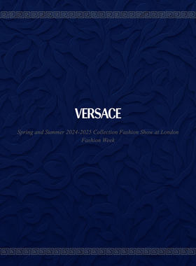 范思哲PPT模板100页 versace 米兰时尚时装周杂志风服装设计穿搭