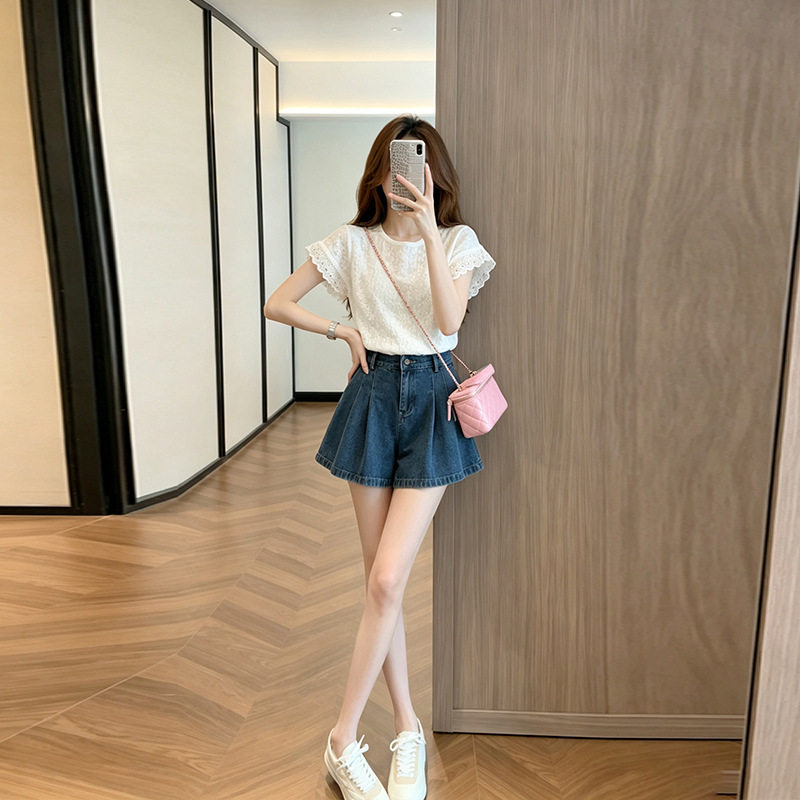 网红洋气炸街时尚女装白色提花针休闲运动套装