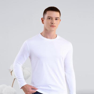 三针液氨长绒棉男士长袖T恤