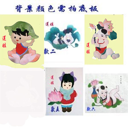 布贴画材料 莲花娃娃清廉政反腐倡廉手工即时贴DIY合美半成品定制