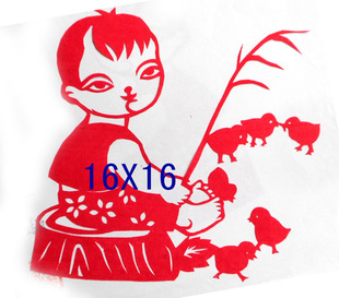 四款儿童趣味手工剪纸 手拉手童谣拉大锯定制